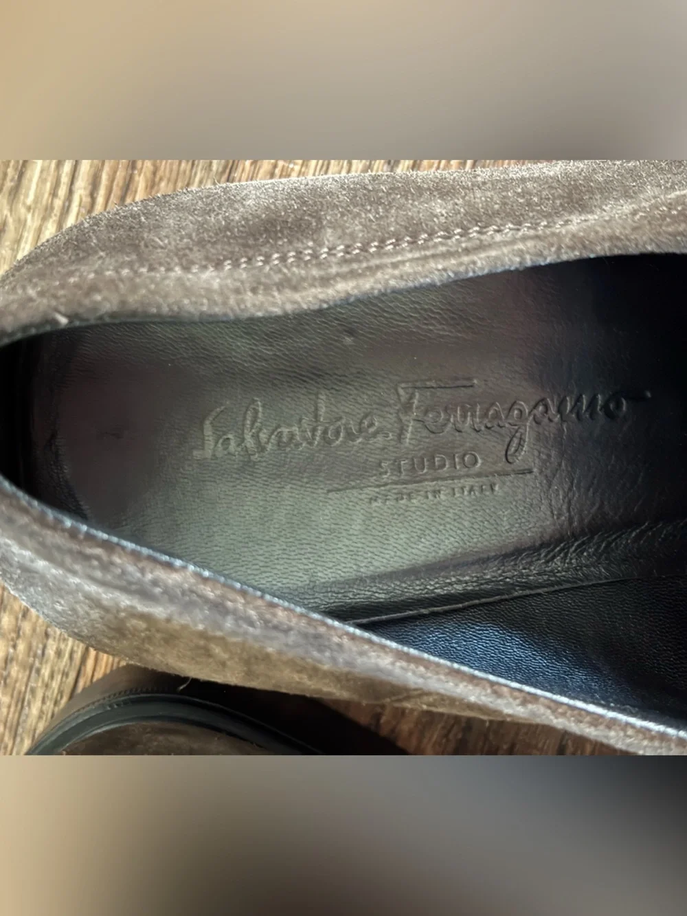Salvatore Ferragamo Brown Suede Derby Dress Shoes - Men's 12 Made In Italy